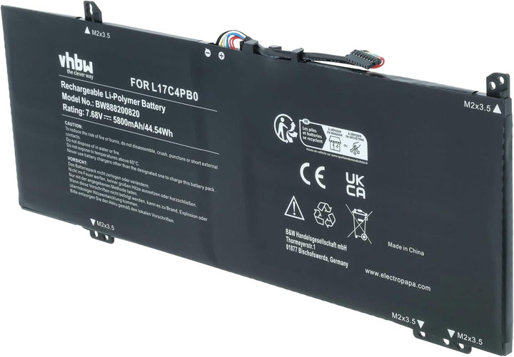 vhbw Akku kompatibel mit Lenovo IdeaPad 530s-14IKB, 530S-15IKB, 530S-15IKB (81EV) Notebook (5800mAh,