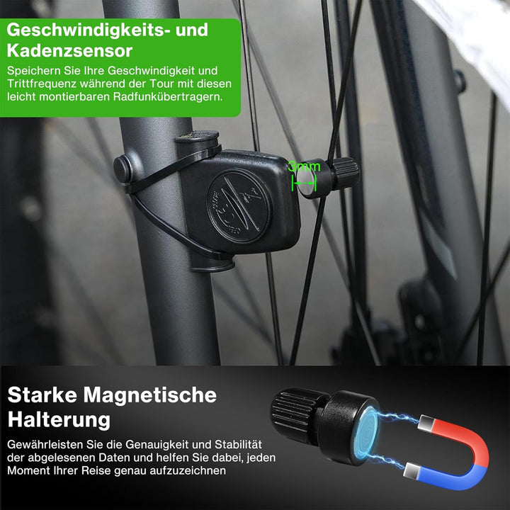 Fahrradcomputer Kabellos 31 Funktionen Fahrrad Tacho, 3 Zoll grossem Bildschirm wasserdichte Fahrrad