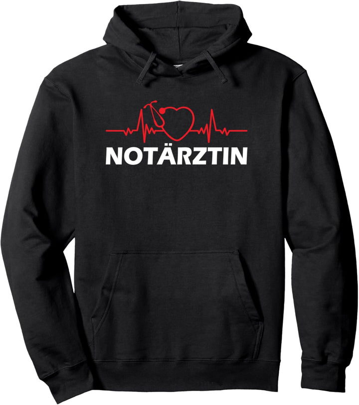 Notärztin Design Herzschlag Geschenk Pullover Hoodie