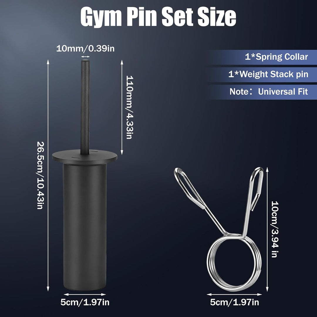 Gym Pin für Zusatzgewicht, Länge 110mm Durchmesser 10mm Gympin mit Federclip, Loading Pin Gewichtsst