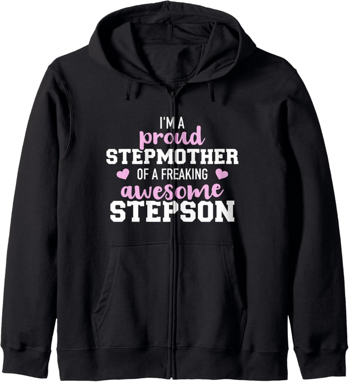Stolze Stiefmutter eines fantastischen Stiefsohn Kapuzenjacke
