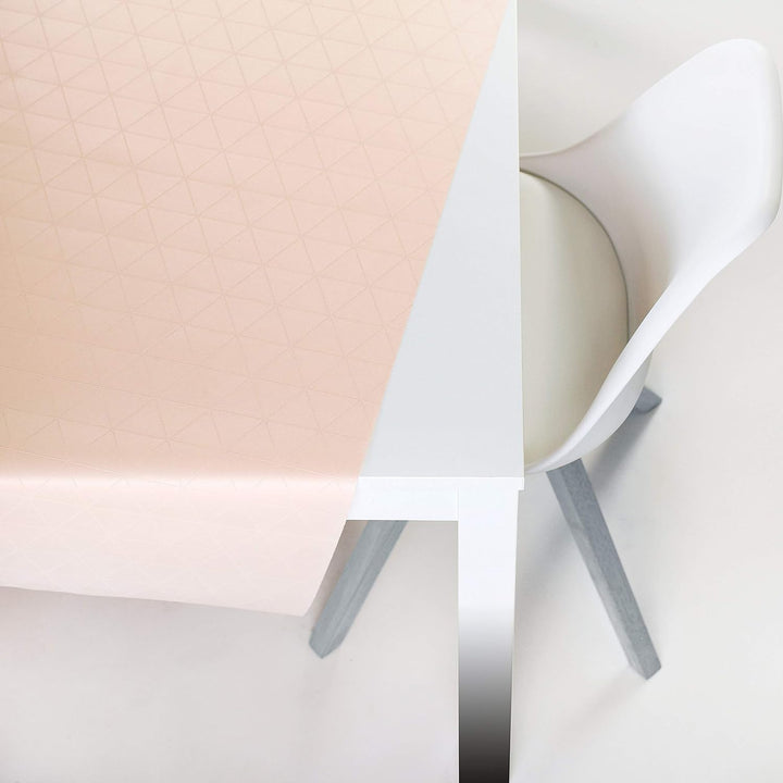 LILENO HOME Tischdecke abwaschbar als Meterware 2000x140cm (Schnittkante) in Triangle rosé - Textil