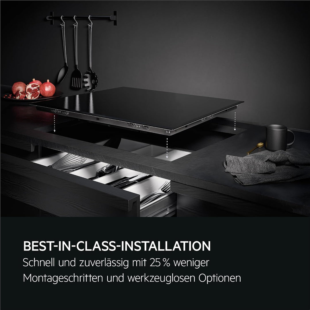 AEG Glaskeramik-Kochfeld Autark 60 cm, 4 Kochzonen, Aufliegend, Bräter- &amp; Mehrkreiskochzone, Exakte