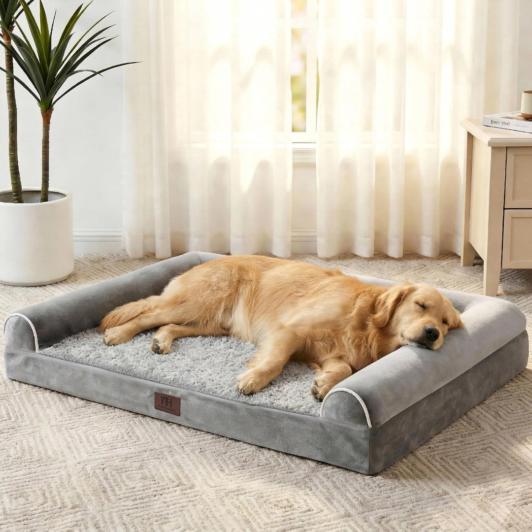 WESTERN HOME Orthopädisches Hundebett mittelgrosse Hunde hundesofa Hundecouch Hunde Bettchen mit Hoh