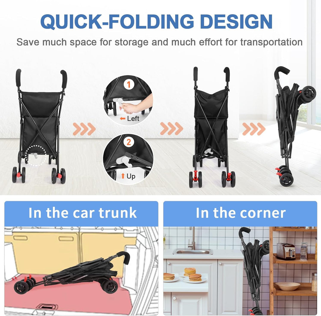 Wedyvko Trolley Einkaufstrolley Klappbar, Shopping Trolley, Einkaufswagen Leichtgewichtig 36 Liter |