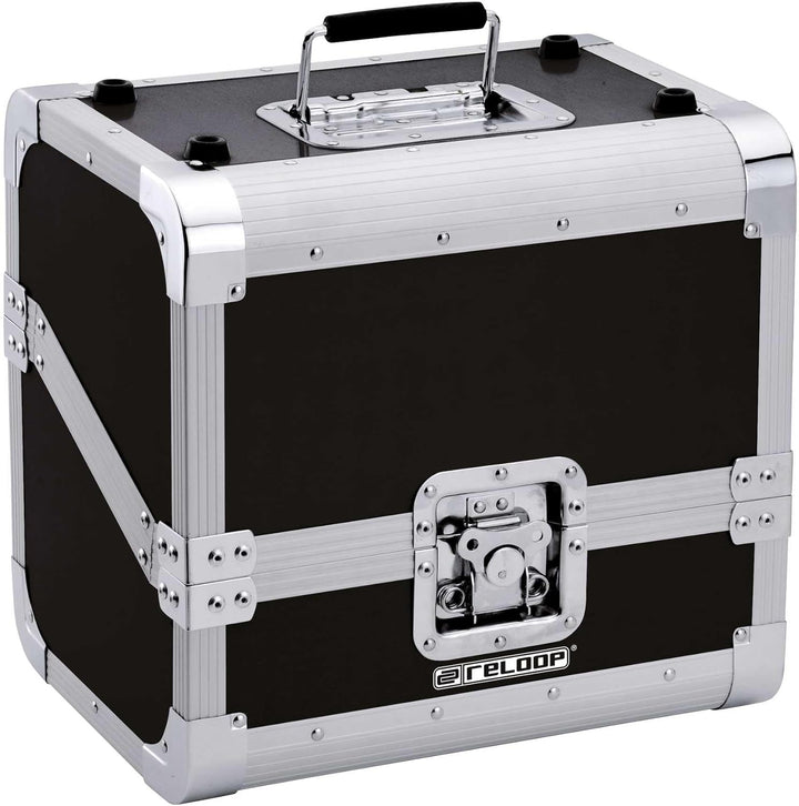 Reloop 80 Record Case Black - klassisches Platten Case, Butterfly Verschlüsse, Schaumstoffpolsterung