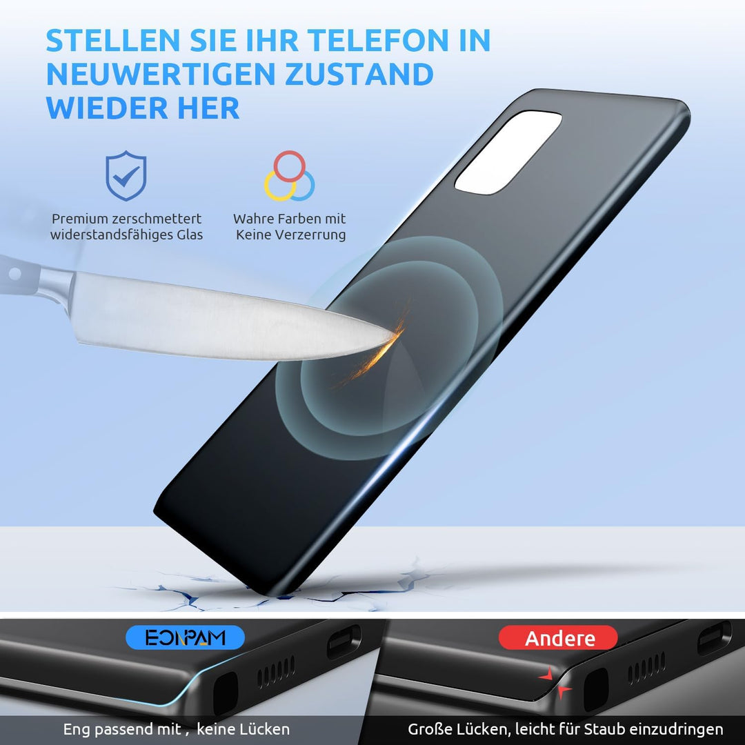 Eonpam Akkudeckel für Xiaomi Mi 10 Lite 5G Rückseite Glas Original Backcover Back Glas Ersatz mit Re