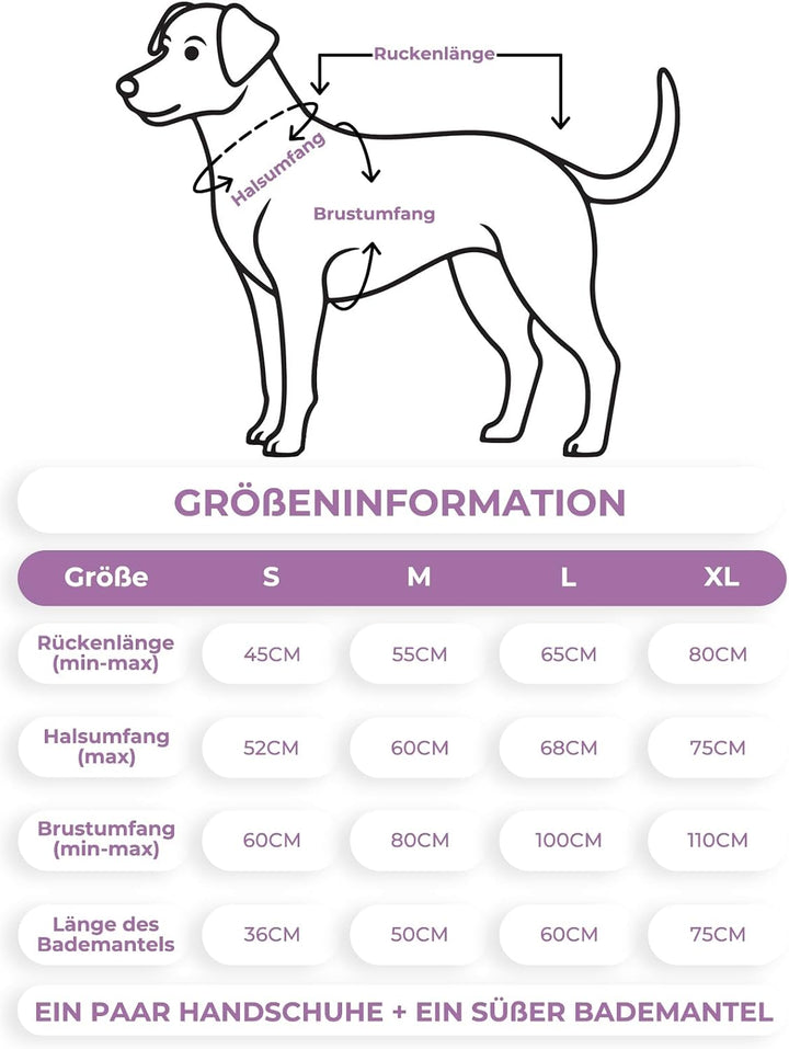 Bademantel für Hunde, Hundebademantel Aus Mikrofaser, Verstellbares Halsband Mit Klettverschluss Sch