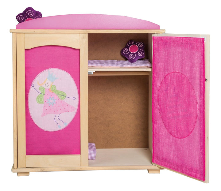 roba Puppenkleiderschrank Serie „Happy Fee“, Puppenmöbel zum Verstauen von Puppenkleidung und Puppen
