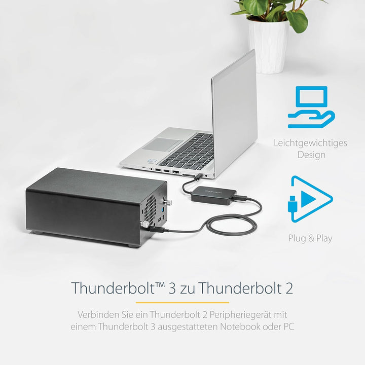 StarTech.com Thunderbolt 3 auf Thunderbolt 2 Adapter (Nicht umkehrbar) - TB3 Laptop auf TB2 (20Gbit/