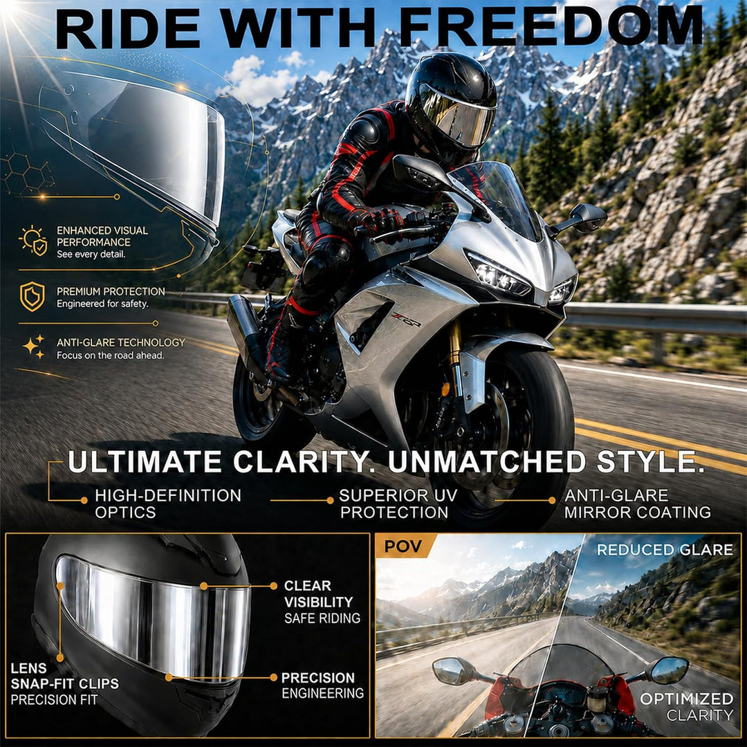 PSLER Helmvisier für K6 K6s - Helmgesichtsschutz Getöntes Visier Motorradhelm Zubehör Ersatz für K6