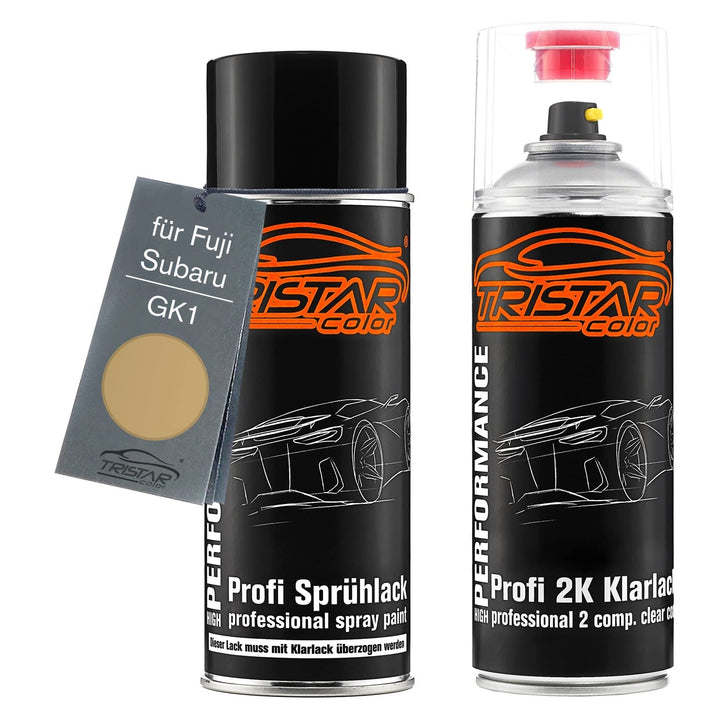 TRISTARcolor Autolack 2K Spraydosen Set für Fuji/Subaru GK1 BBS Gold Metallic Basislack 2 Komponente