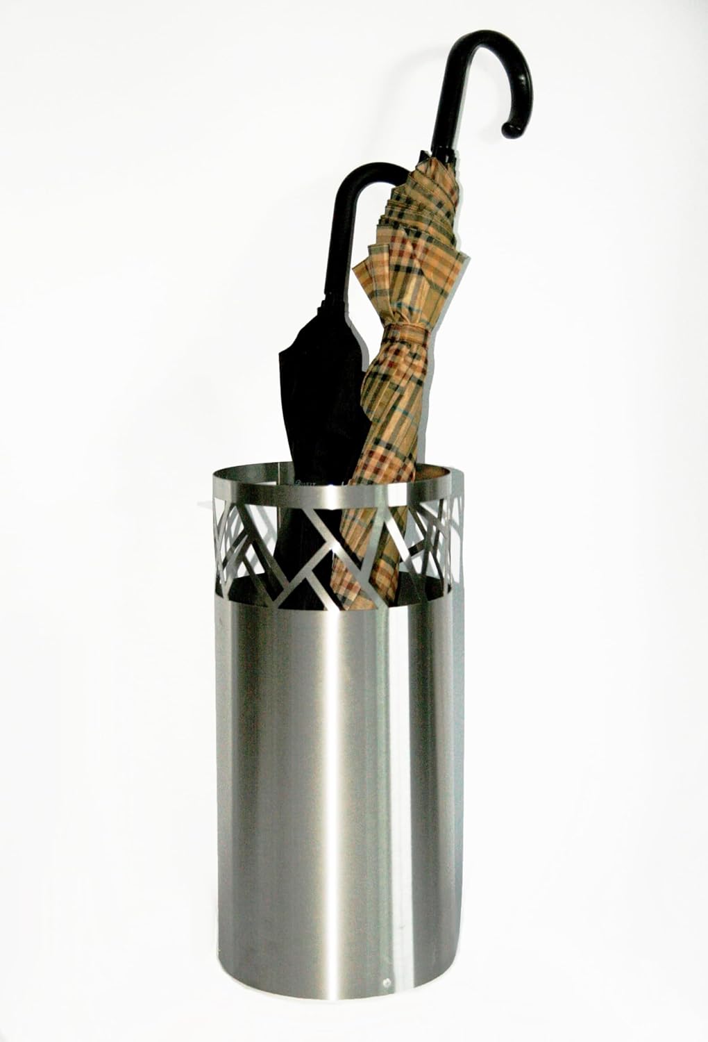 Regenschirmständer Design Fence, 49 x Ø 22,5 cm, Edelstahl mattiert, Marke: Szagato, Made in Germany
