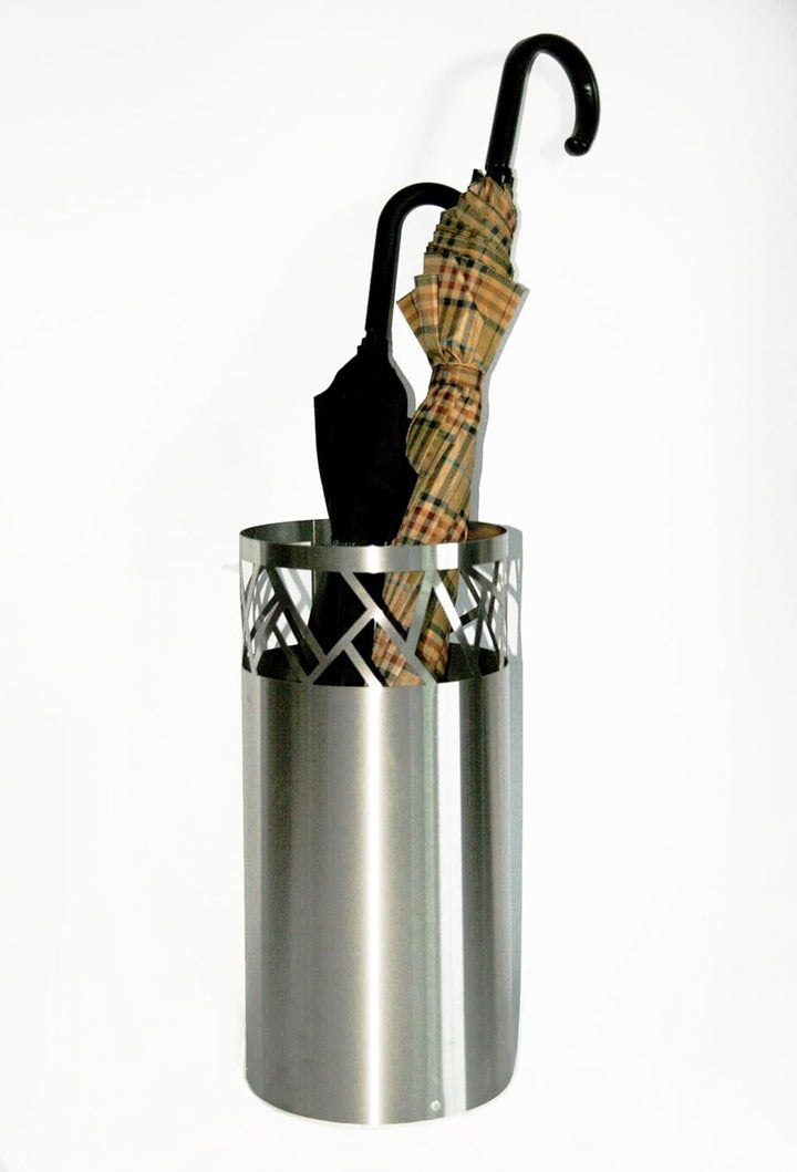 Regenschirmständer Design Fence, 49 x Ø 22,5 cm, Edelstahl mattiert, Marke: Szagato, Made in Germany