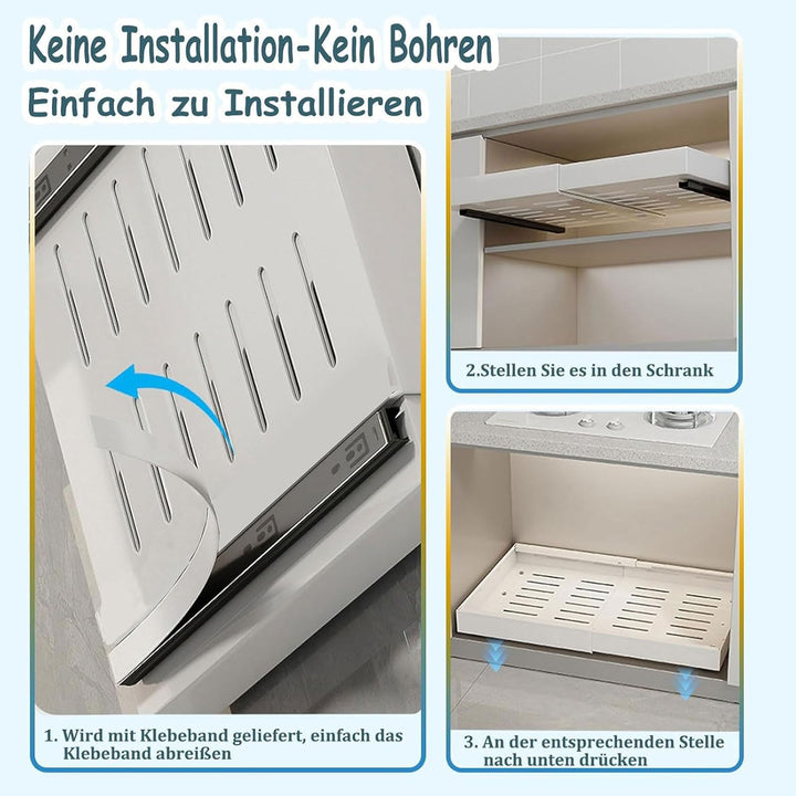2-Stück Teleskopschublade Ausziehbar Schublade: 42cm Küchenschrank Schubladenauszug Slide Out Schran