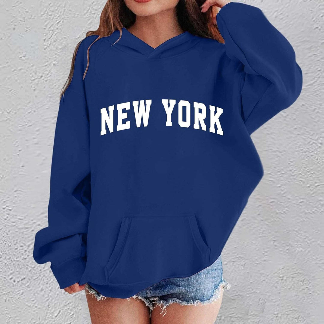 Oversized Kapuzenpullover Für Mädchen Los Angeles Buchstaben Druck Langarmshirt Pullover Sweatshirt