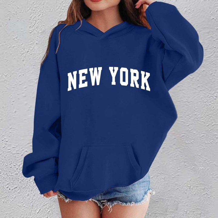 Oversized Kapuzenpullover Für Mädchen Los Angeles Buchstaben Druck Langarmshirt Pullover Sweatshirt