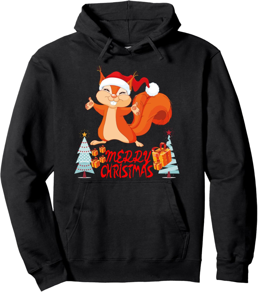 süsses Weihnachtsoutfit Partnerlook Geschenkidee Eichhörnchen Pullover Hoodie