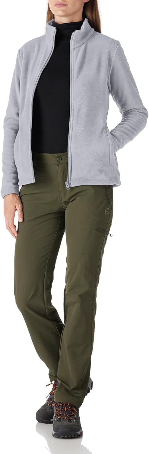 Outdoor Ventures Damen Fleecejacke mit Durchgehendem Reissverschluss Stehkragen Frauen Leichte Fleec