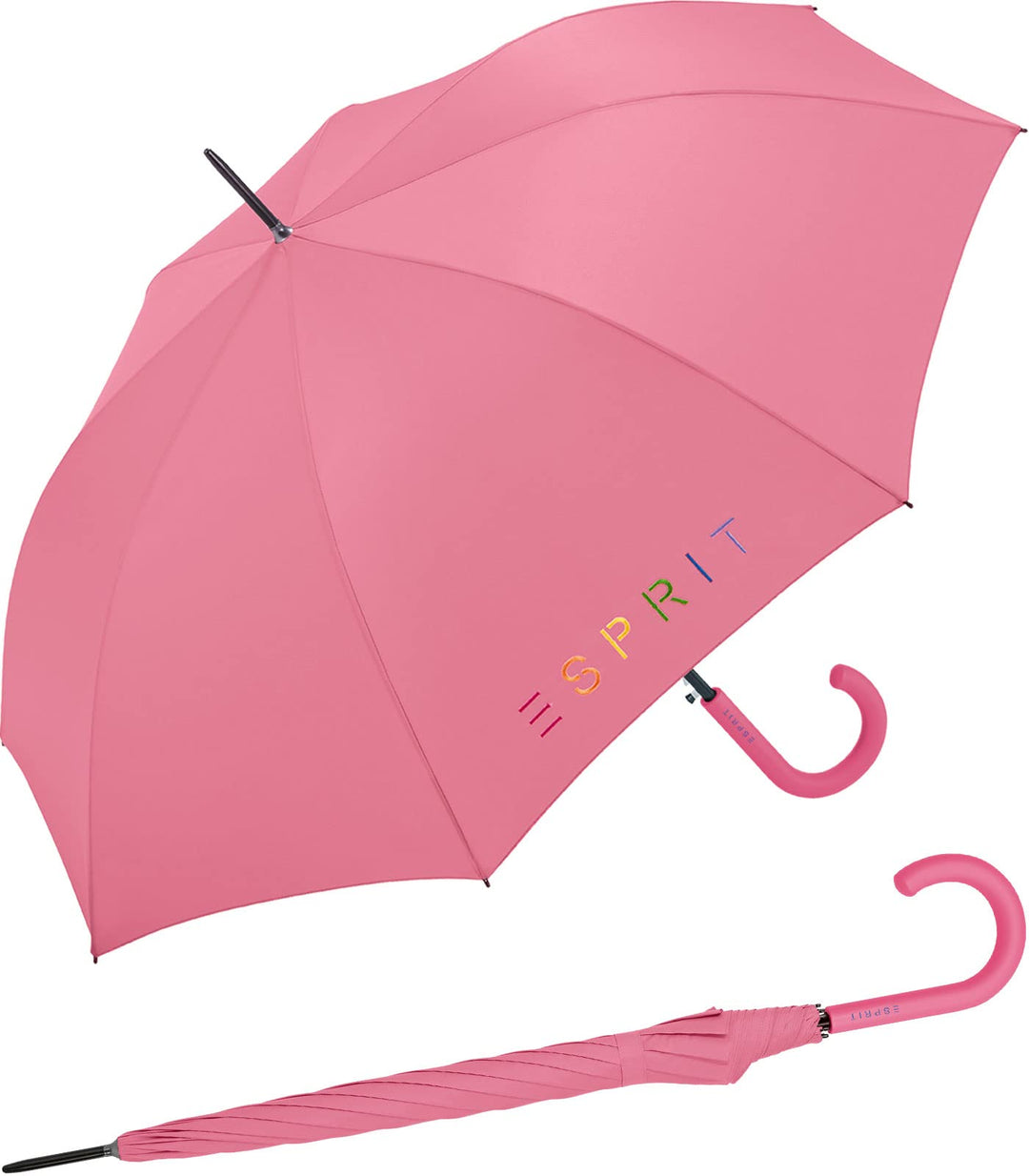 Esprit Stockschirm mit Automatik Colorful Logo - Carmine Rose Colorful Logo Carmine Rose, Colorful L