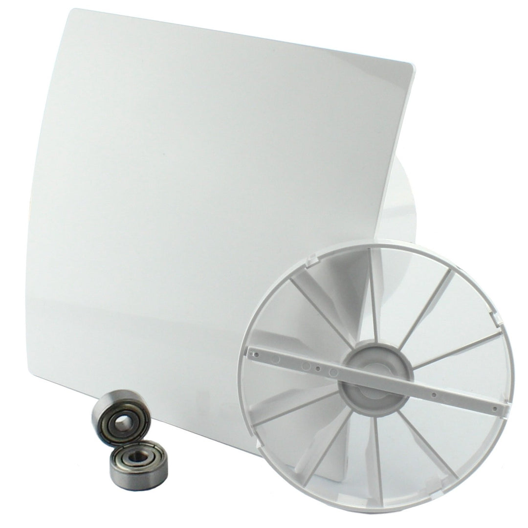 Badlüfter Ø 100 mm Frontplatte weiss WEB mit Rückstauklappe Lüfter Ventilator Deckenlüfter Front Wan