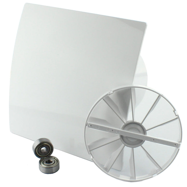 Badlüfter Ø 100 mm Frontplatte weiss WEB mit Rückstauklappe Lüfter Ventilator Deckenlüfter Front Wan