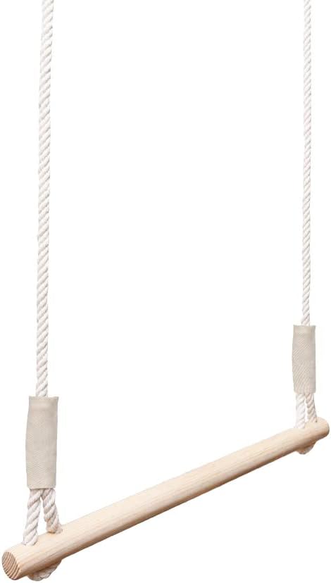 MAMOI® Trapez schaukel, Turnringe aus Holz, Turngeräte für Kinder Indoor und Outdoor, Ringe schaukel