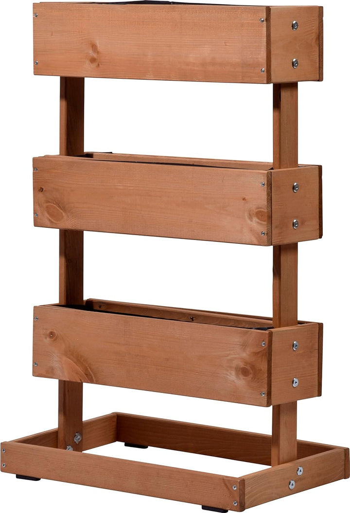 dobar® 58525e Vertikales Blumenbeet Dreistufig | Vertikales Hochbeet mit 3 Pflanzkästen | Vertikalbe