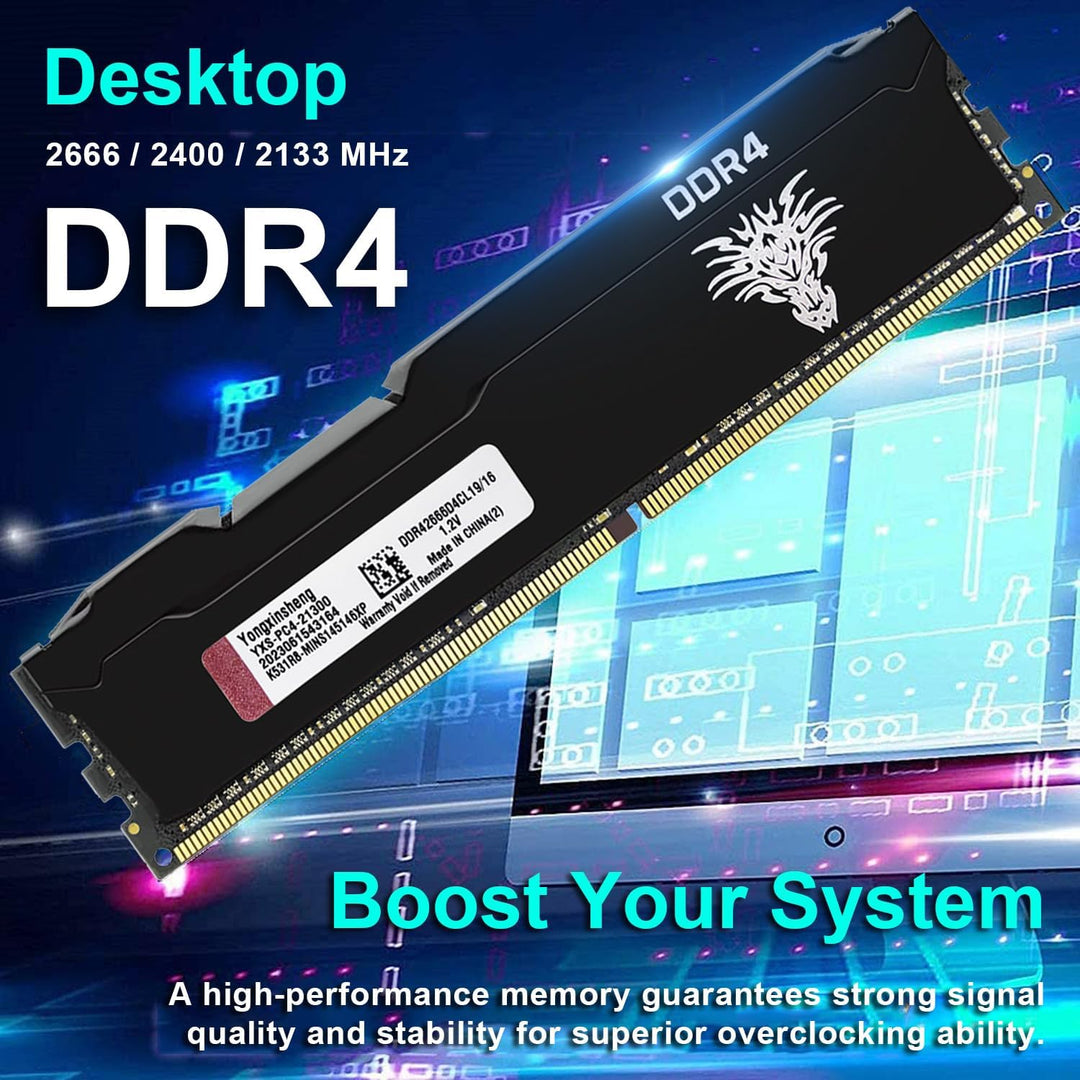 DDR4 2666MHz 32GB Kit (16GBx2) Desktop RAM PC4-21300 UDIMM Non-ECC Unbuffered 1.2V 288-Pin CL19 PC C
