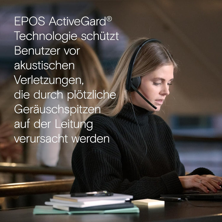 EPOS I SENNHEISER C10 USB Headset mit Mikrofon, Kabelgebundene Kopfhörer mit einfachem und flexiblem