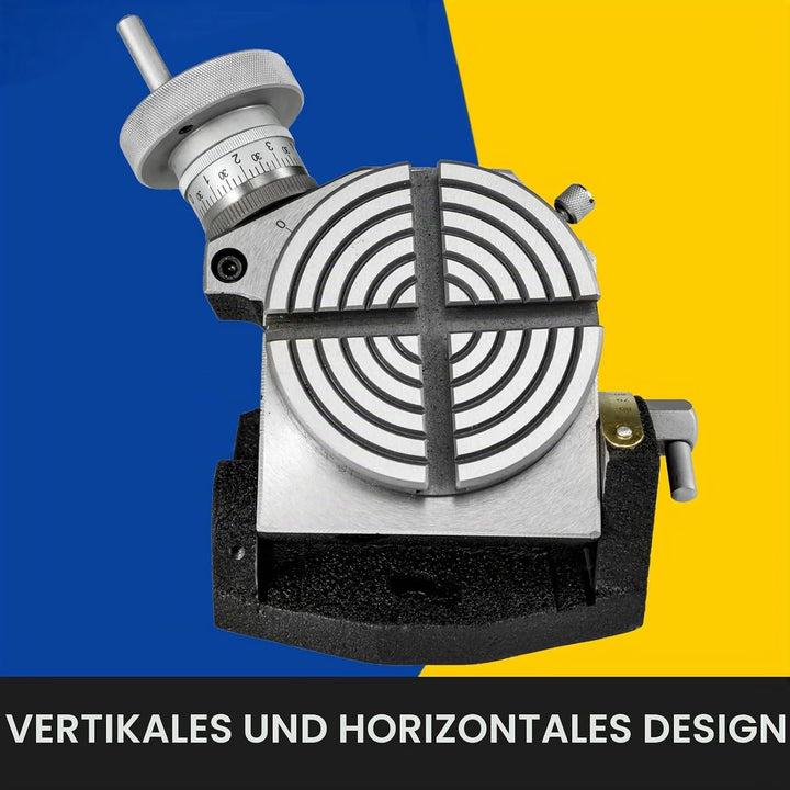 BestEquip Teilapparat Rundtisch 100mm Rundteiltisch Horizontal Vertikal Teilkopf Teilapparat schwenk