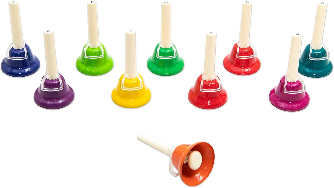 Betzold Musik - Glocken mit Einmalanschlag - bunt Stopp-Funktion mit Notennamen für Kinder diatonisc