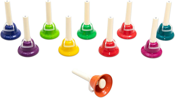 Betzold Musik - Glocken mit Einmalanschlag - bunt Stopp-Funktion mit Notennamen für Kinder diatonisc