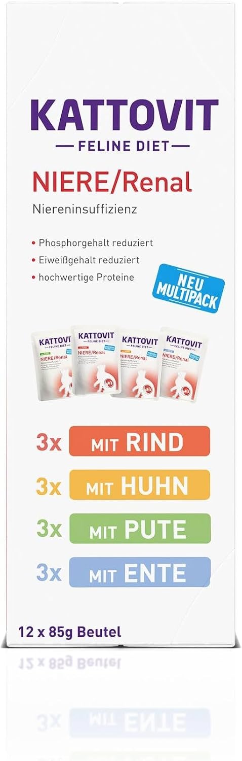 KATTOVIT - Niere/Renal Multipack Nassfutter für Katzen | Zur Unterstützung der Nierenfunktion für au