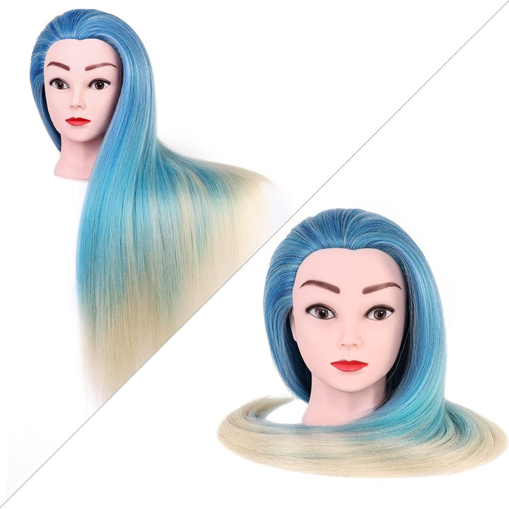 TopDirect Frisierkopf, 75cm/29.5 Zoll Puppenkopf zum Frisieren Langhaar, 100% Synthetische Haare Tra