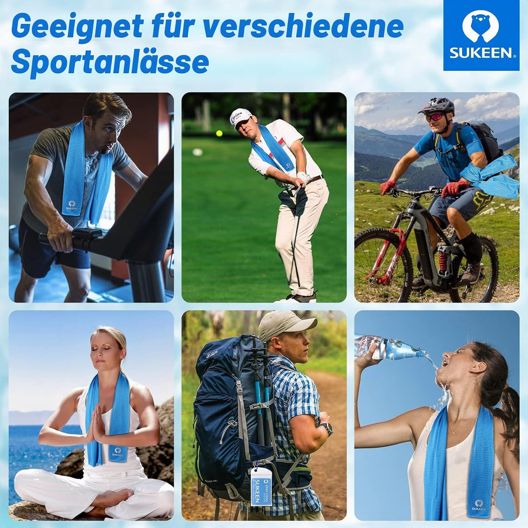 Sukeen Kühlendes Handtuch, 8er Set Kühlhandtuch Cool Towel, Gym Handtuch, Eishandtuch Kühltuch Hals,