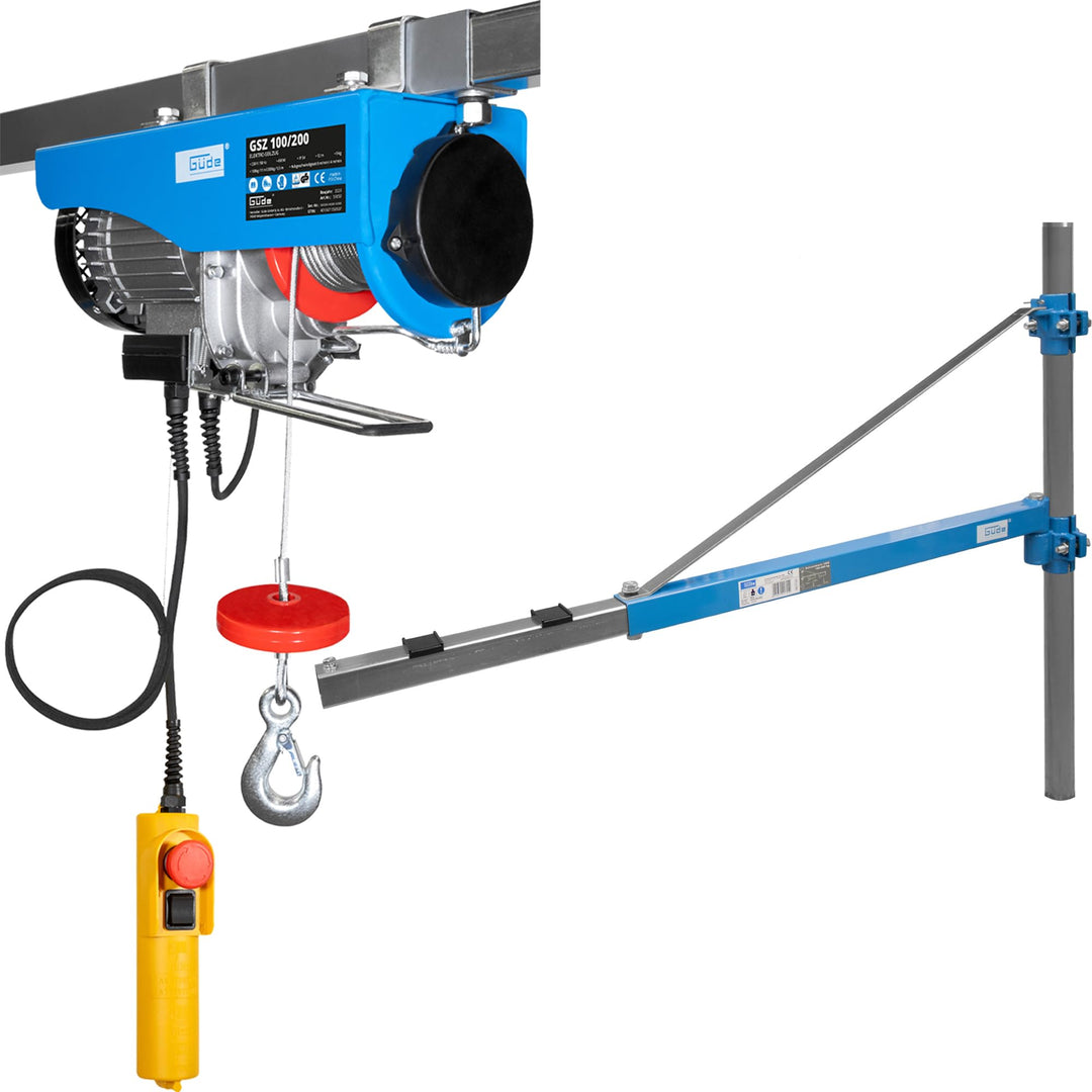 Güde Elektro-Seilzug GSZ 100/200 (450 W, GS-geprüft, max. Hubkraft ohne/mit Umlenkrolle 100/200 kg,