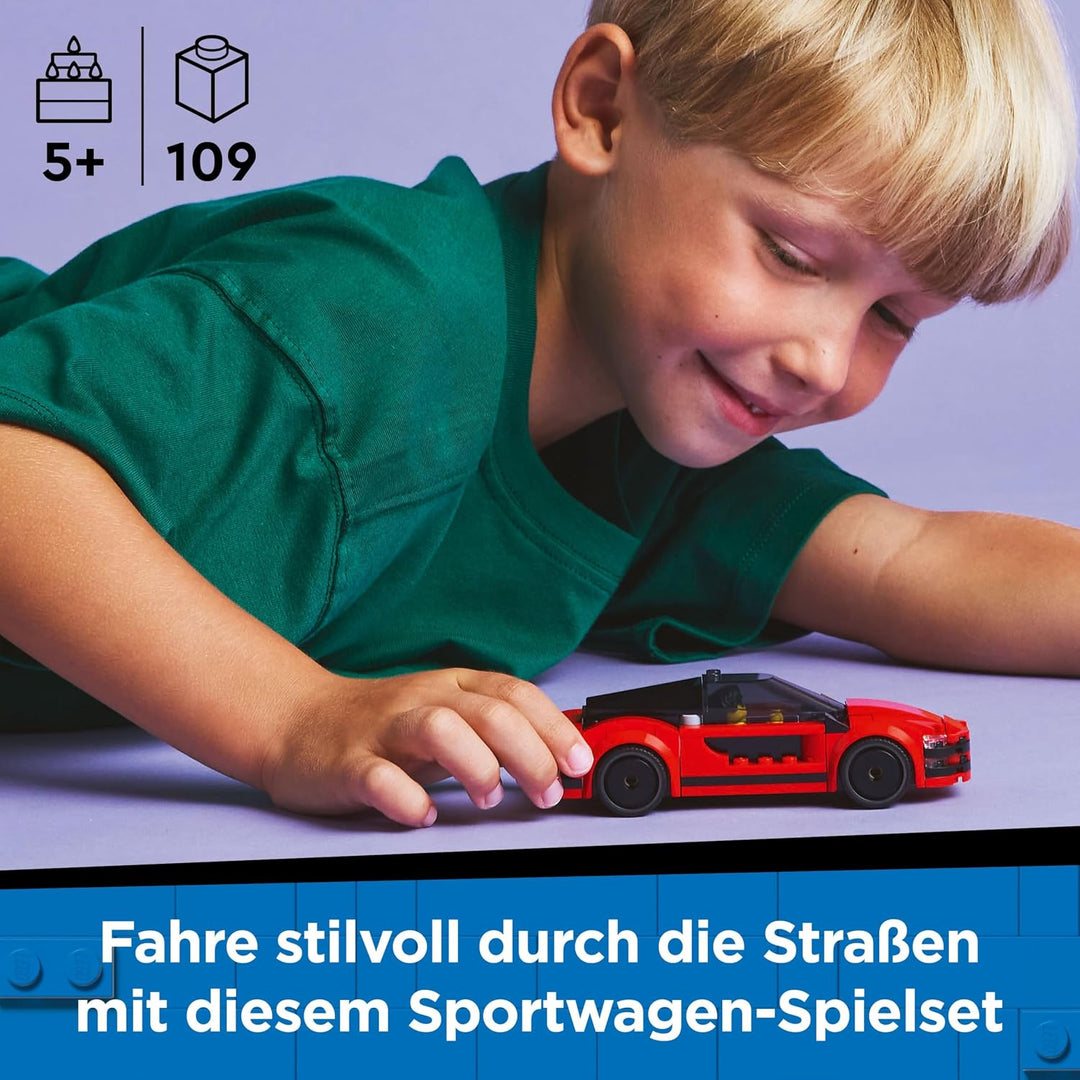 LEGO City Roter Sportwagen - Rennwagen Spielzeug für Jungen und Mädchen ab 5 Jahren - Geschenk zum G