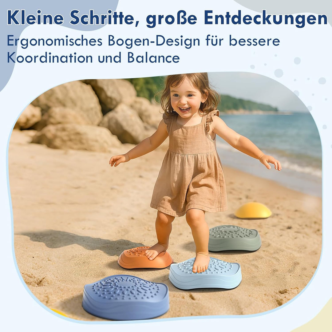 Lehoo Castle Stapelsteine Balanciersteine für Kinder, Gartenspielzeug Kinder, Rutschfeste Stepping S