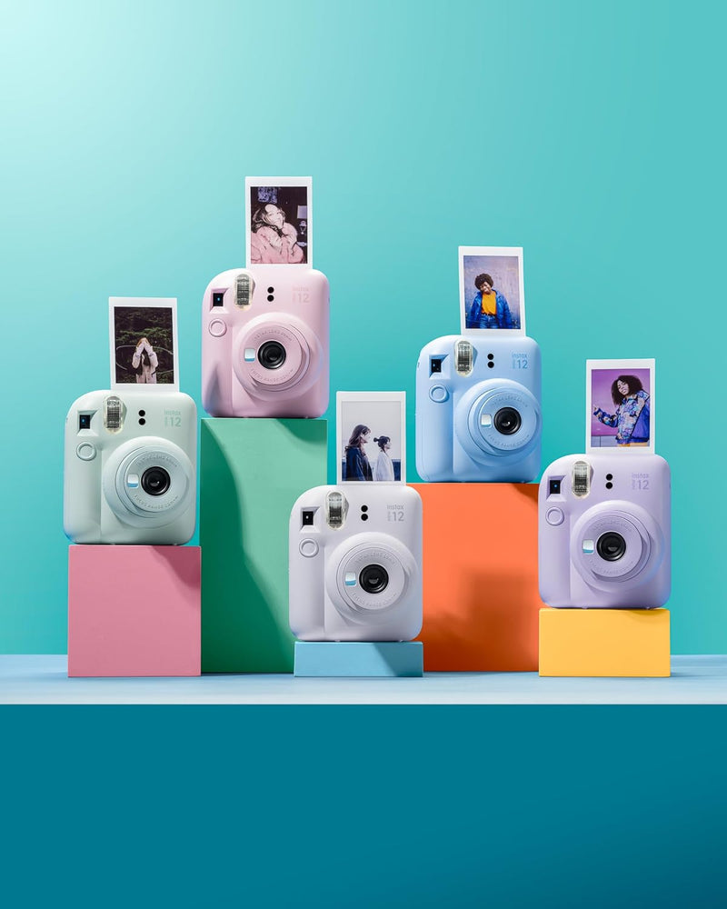 INSTAX Mini 12 Sofortbildkamera Pastel-Blue + Mini Film Standard (20/PK) Pastel-Blue mit Instant Fil