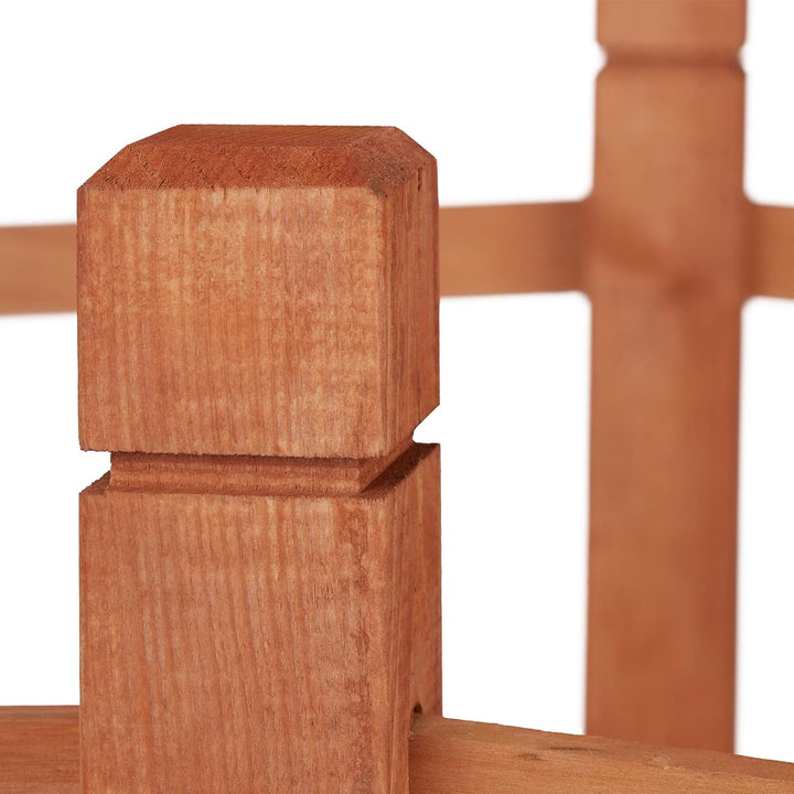 Relaxdays Teichbrücke, mit Geländer, begehbar, Teichübergang, Garten Dekoration, Holzbrücke, HxBxT: