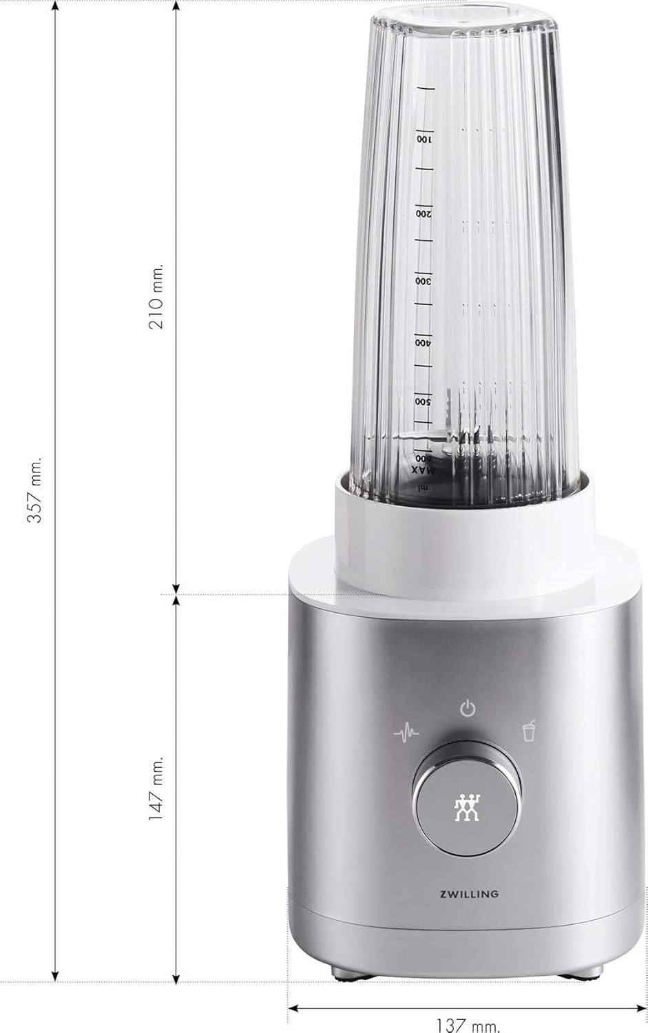 ZWILLING ENFINIGY Standmixer und Smoothie Maker, Mixer mit Edelstahl-Kreuzklinge & 600-Watt-Hochleis