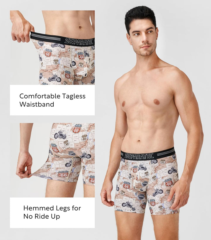 Separatec Boxershorts Herren 3er-Pack Sport Schnell trocknend Doppelbeutel Dual Pouch Unterhosen Män