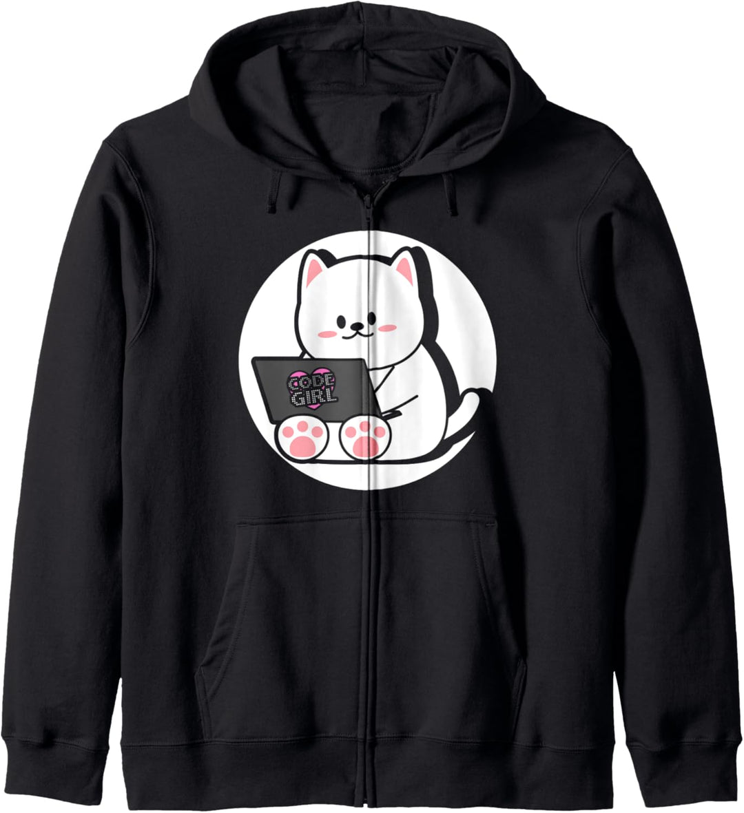 Code Girl Katze Informatik-Entwickler Internet-Debugging Kapuzenjacke
