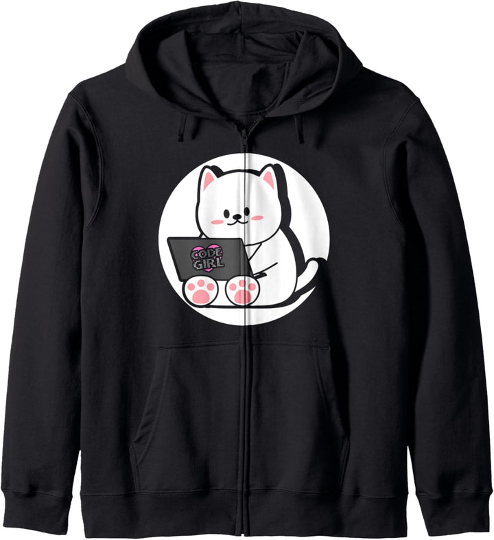 Code Girl Katze Informatik-Entwickler Internet-Debugging Kapuzenjacke