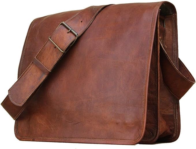 Leder Messenger Kurier Tasche Geschenk Männer Frauen Business Arbeit tragen Laptop Computer Bücher h