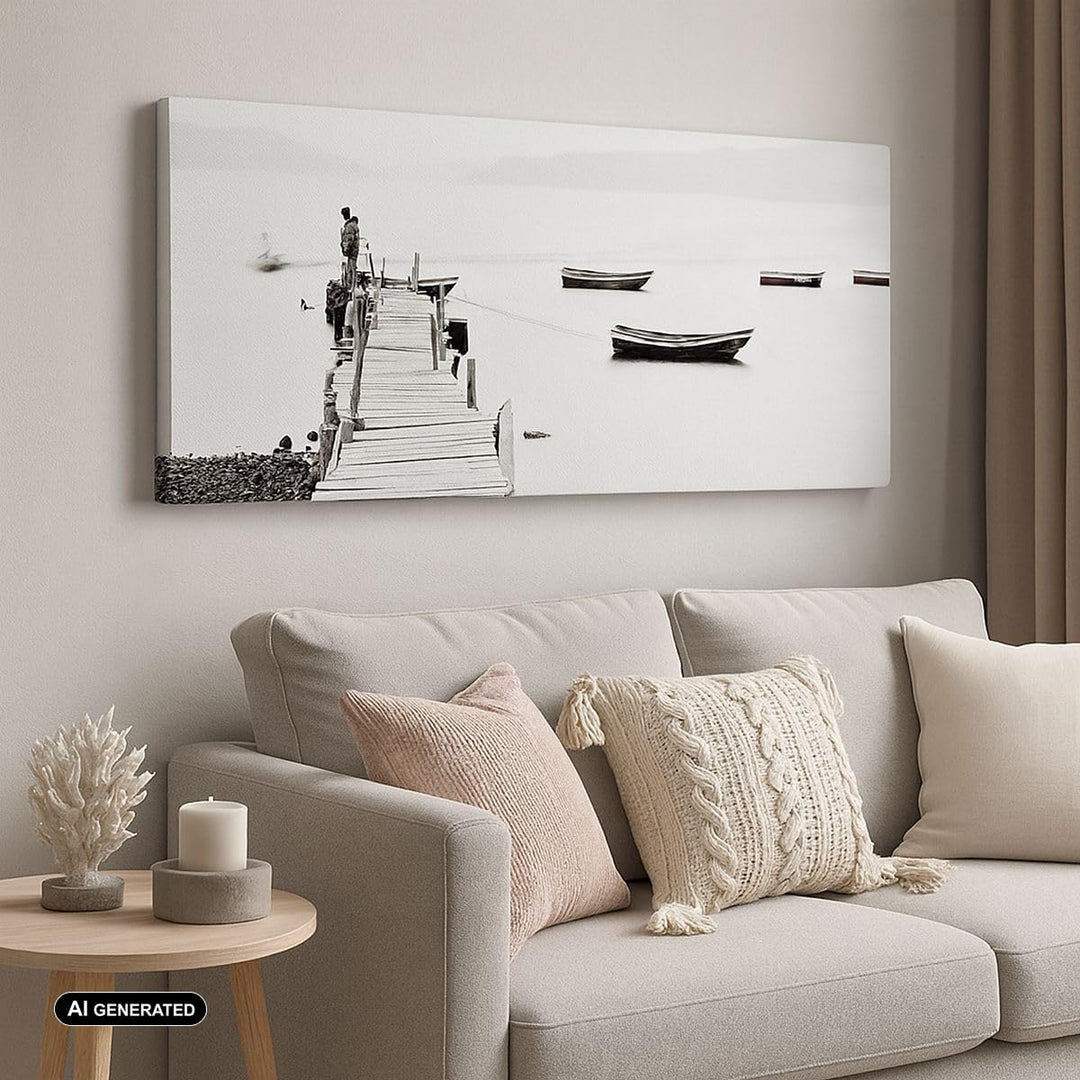 Panorama Bilder auf Leinwand 100x40cm Leinwandbild Fussgängerbrücke See hongkong Gross Wanddeko Bild