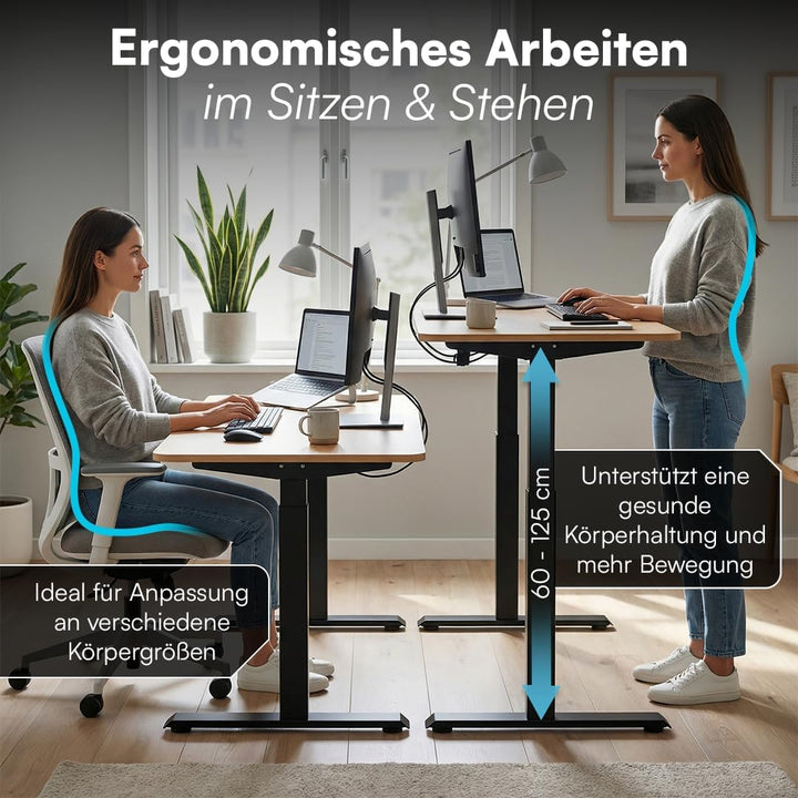 STEELSØN Altara höhenverstellbarer Schreibtisch Gestell elektrisch schwarz – extrem stabile Tischbei
