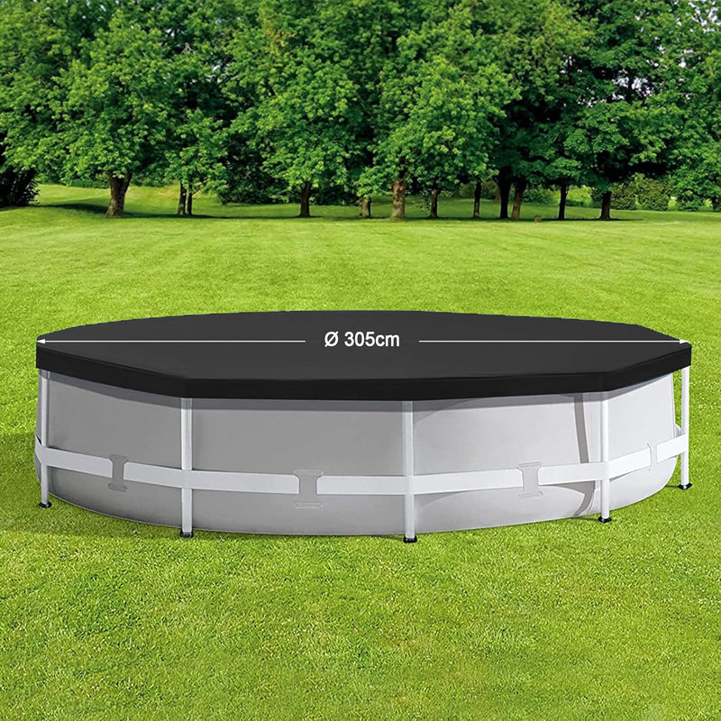 Round Pool Cover - 420D Oxford Poolabdeckplane - UV-Stabil & reissfest - für Round Frame Pool - Ø 30