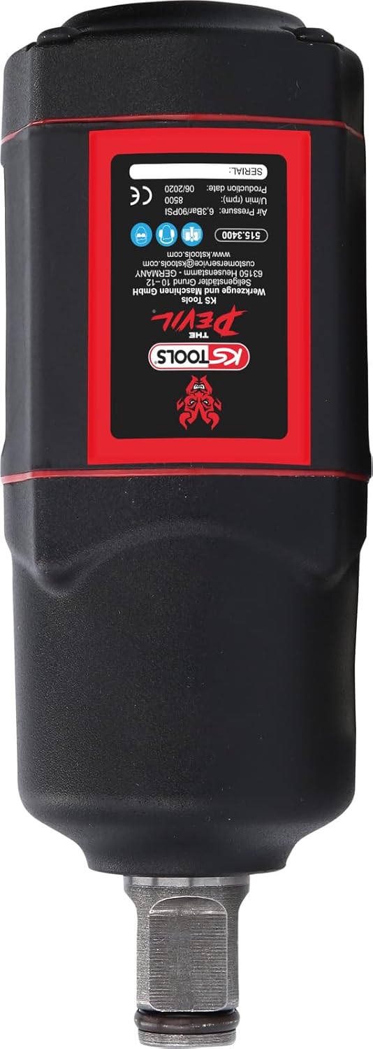 KS Tools 515.3400 3/4" THE DEVIL Hochleistungs-Druckluft-Schlagschrauber, 2000Nm Single, Single